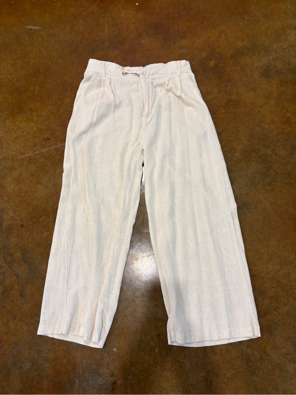 stradivarius Cream Straight-Leg Chinos